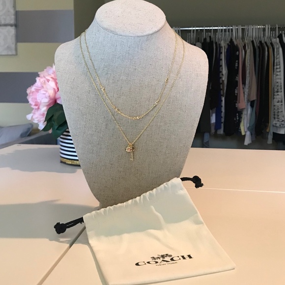Coach Gold Layered Necklace - Picture 1 of 8